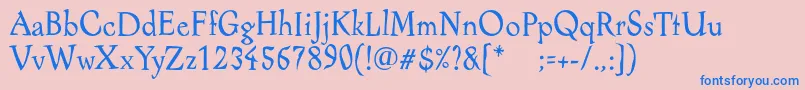 Alcoholica Font – Blue Fonts on Pink Background