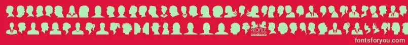 Profile Font – Green Fonts on Red Background