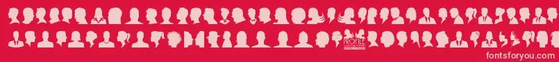 フォントProfile – 赤い背景にピンクのフォント