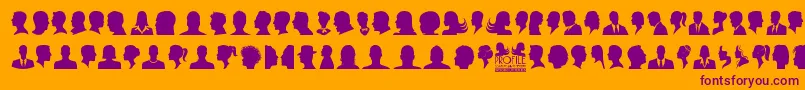 Police Profile – polices violettes sur fond orange