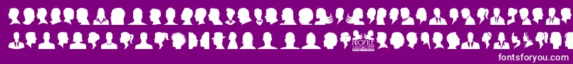 Czcionka Profile – białe czcionki na fioletowym tle