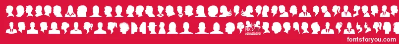Profile Font – White Fonts on Red Background