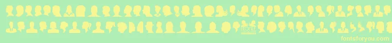 フォントProfile – 黄色の文字が緑の背景にあります