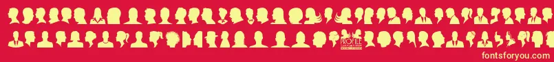 Czcionka Profile – żółte czcionki na czerwonym tle