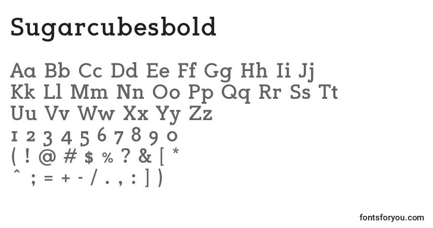 Czcionka Sugarcubesbold – alfabet, cyfry, specjalne znaki
