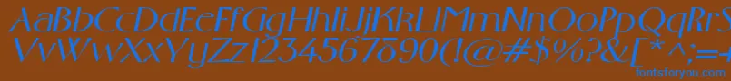 GabrielextendedItalic Font – Blue Fonts on Brown Background