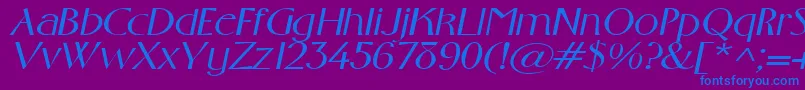 GabrielextendedItalic Font – Blue Fonts on Purple Background