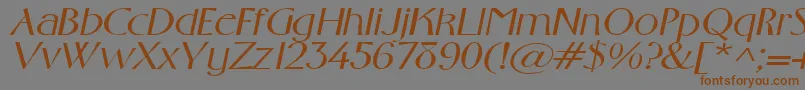 GabrielextendedItalic Font – Brown Fonts on Gray Background