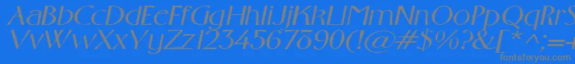 GabrielextendedItalic Font – Gray Fonts on Blue Background