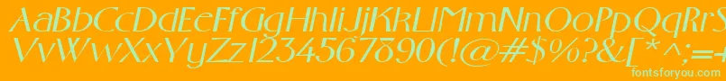 GabrielextendedItalic Font – Green Fonts on Orange Background