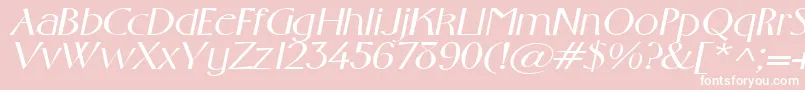 GabrielextendedItalic Font – White Fonts on Pink Background