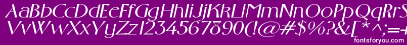 GabrielextendedItalic Font – White Fonts on Purple Background