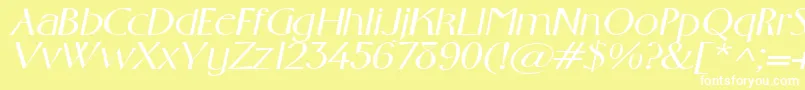 GabrielextendedItalic Font – White Fonts on Yellow Background