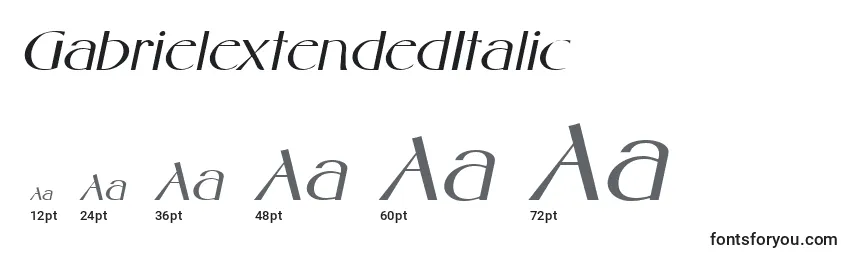 Размеры шрифта GabrielextendedItalic