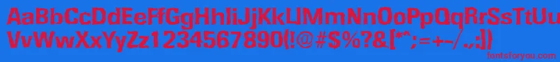 RochesterrandomXboldRegular Font – Red Fonts on Blue Background
