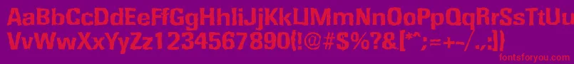 RochesterrandomXboldRegular Font – Red Fonts on Purple Background