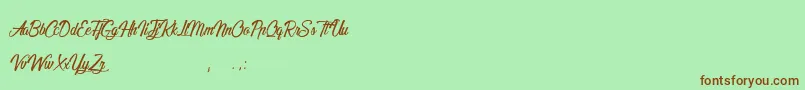 Czcionka SleepingInCastleland – brązowe czcionki na zielonym tle