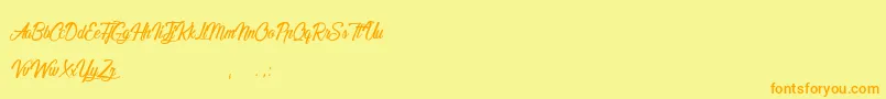 SleepingInCastleland Font – Orange Fonts on Yellow Background