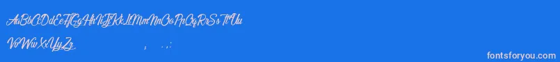 SleepingInCastleland-Schriftart – Rosa Schriften auf blauem Hintergrund