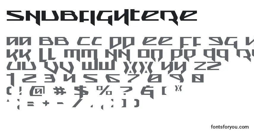 Schriftart Snubfightere – Alphabet, Zahlen, spezielle Symbole