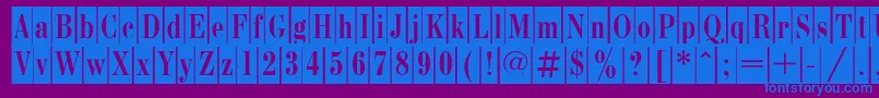 Шрифт BodonicameocRegular – синие шрифты на фиолетовом фоне