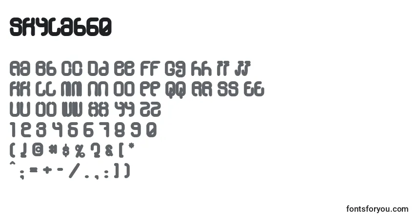 Czcionka Skylab60 – alfabet, cyfry, specjalne znaki