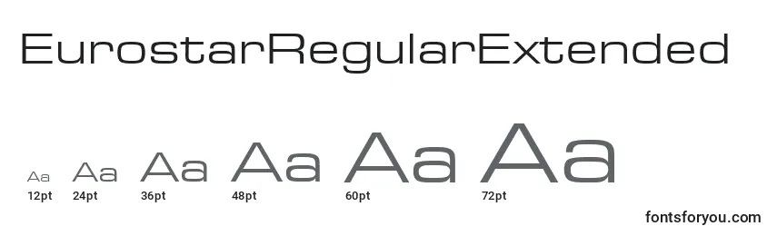 Размеры шрифта EurostarRegularExtended