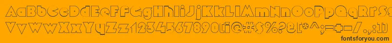 MekonOutline Font – Black Fonts on Orange Background