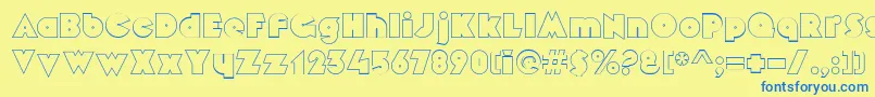 MekonOutline Font – Blue Fonts on Yellow Background