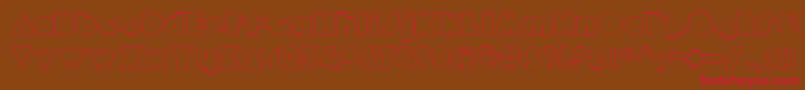 MekonOutline Font – Red Fonts on Brown Background