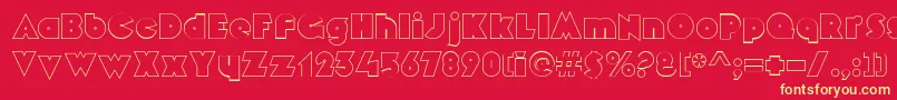 MekonOutline Font – Yellow Fonts on Red Background