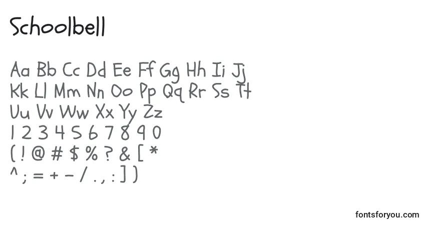 Schriftart Schoolbell – Alphabet, Zahlen, spezielle Symbole
