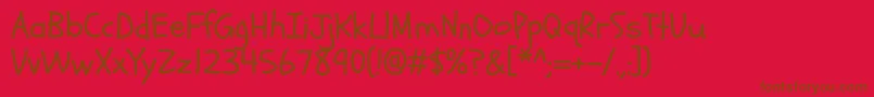 Schoolbell Font – Brown Fonts on Red Background