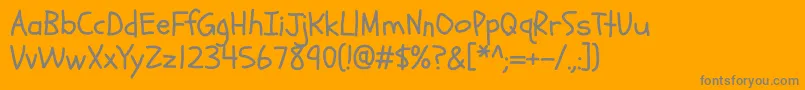 Schoolbell Font – Gray Fonts on Orange Background