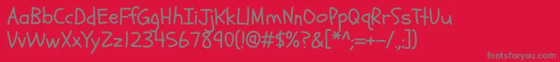 Schoolbell Font – Gray Fonts on Red Background
