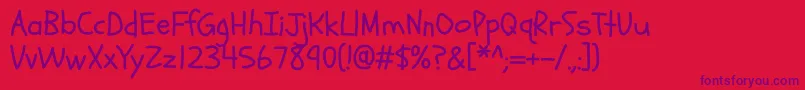 Schoolbell Font – Purple Fonts on Red Background