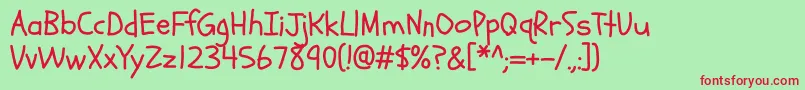Schoolbell Font – Red Fonts on Green Background