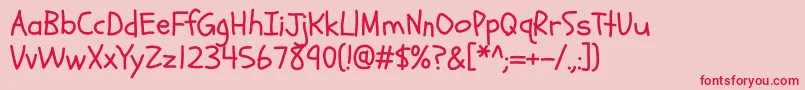 Schoolbell Font – Red Fonts on Pink Background