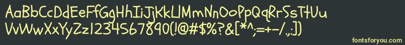Schoolbell Font – Yellow Fonts on Black Background