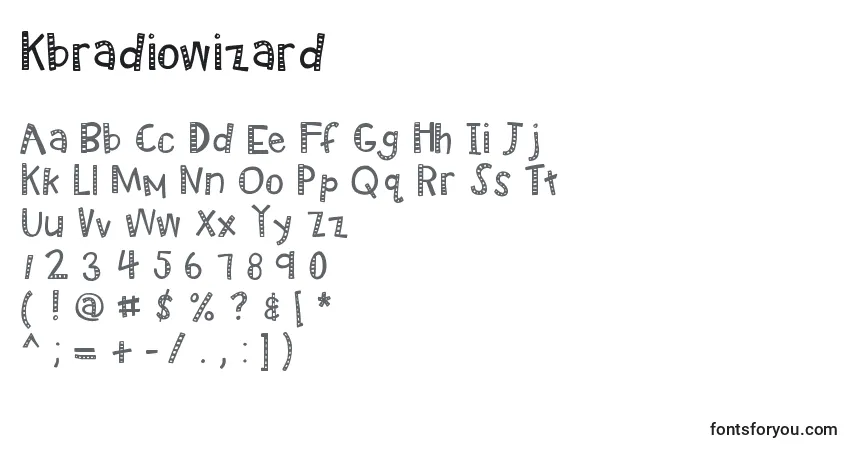 A fonte Kbradiowizard – alfabeto, números, caracteres especiais