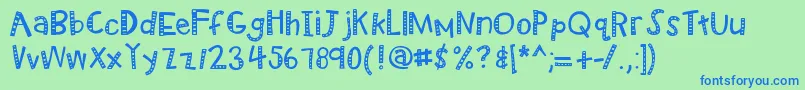 Kbradiowizard Font – Blue Fonts on Green Background
