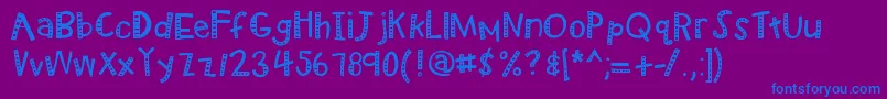 Kbradiowizard Font – Blue Fonts on Purple Background