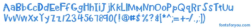 フォントKbradiowizard – 白い背景に青い文字