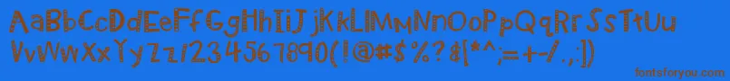 Kbradiowizard Font – Brown Fonts on Blue Background