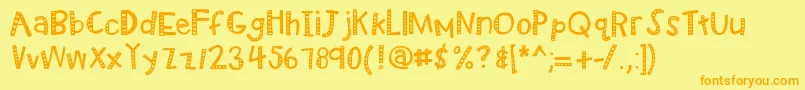 Kbradiowizard Font – Orange Fonts on Yellow Background