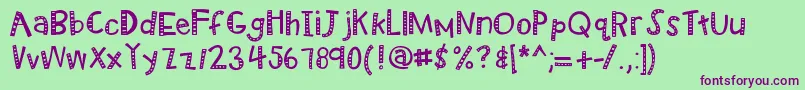 Kbradiowizard Font – Purple Fonts on Green Background