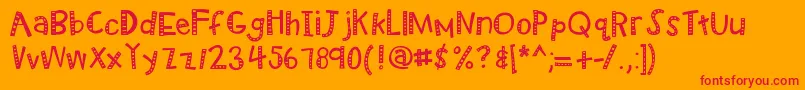 Kbradiowizard Font – Red Fonts on Orange Background