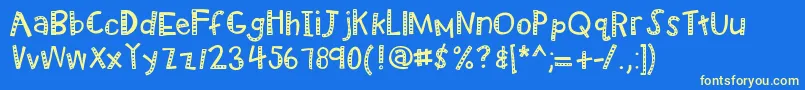 Kbradiowizard Font – Yellow Fonts on Blue Background