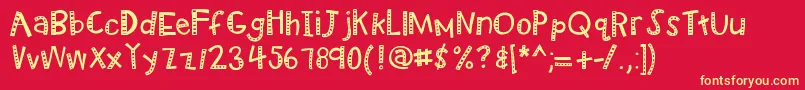 Kbradiowizard Font – Yellow Fonts on Red Background