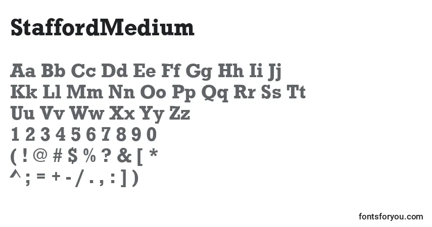 Шрифт StaffordMedium – алфавит, цифры, специальные символы